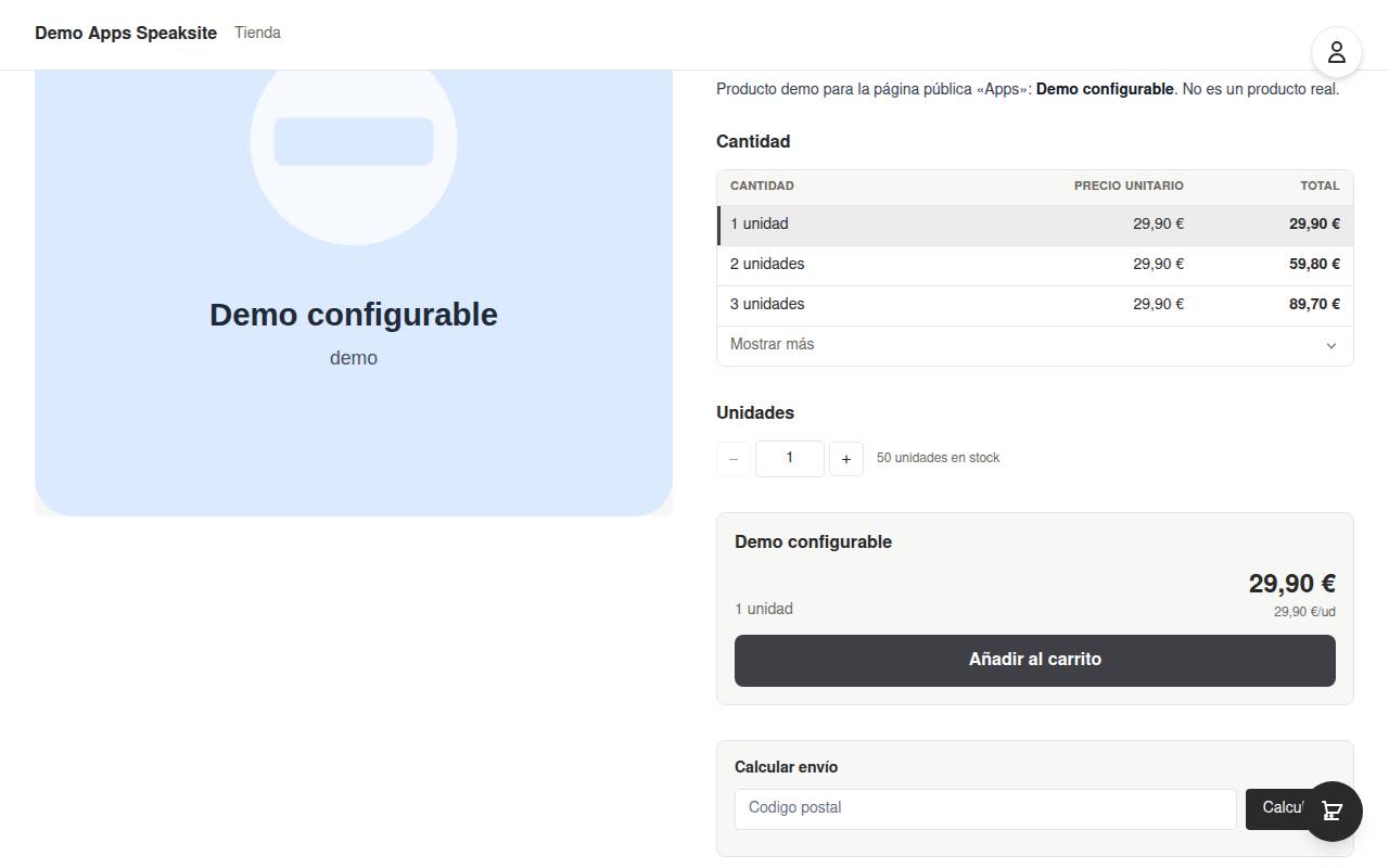 Model, color and print-zone configurator on a customizable product page of the demo shop
