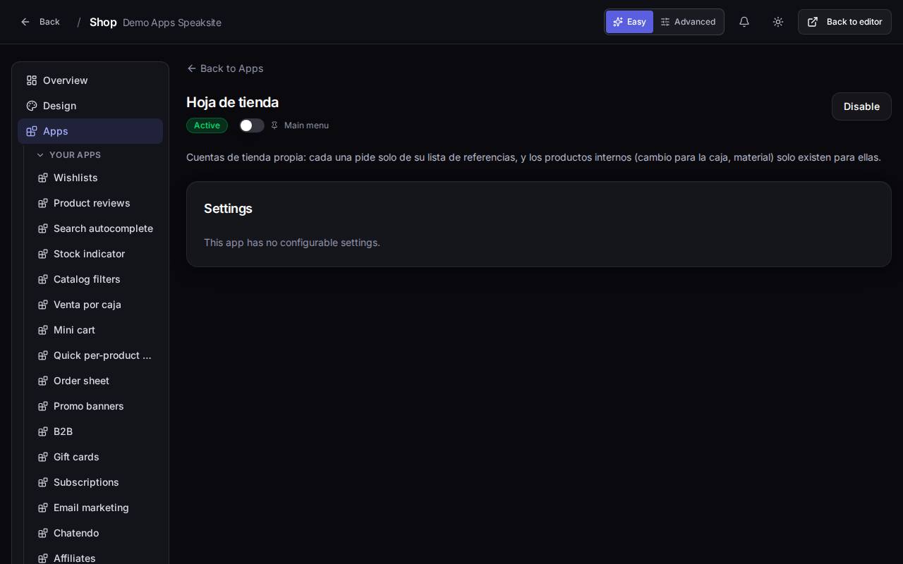 Store account with its own reference list in the demo project panel