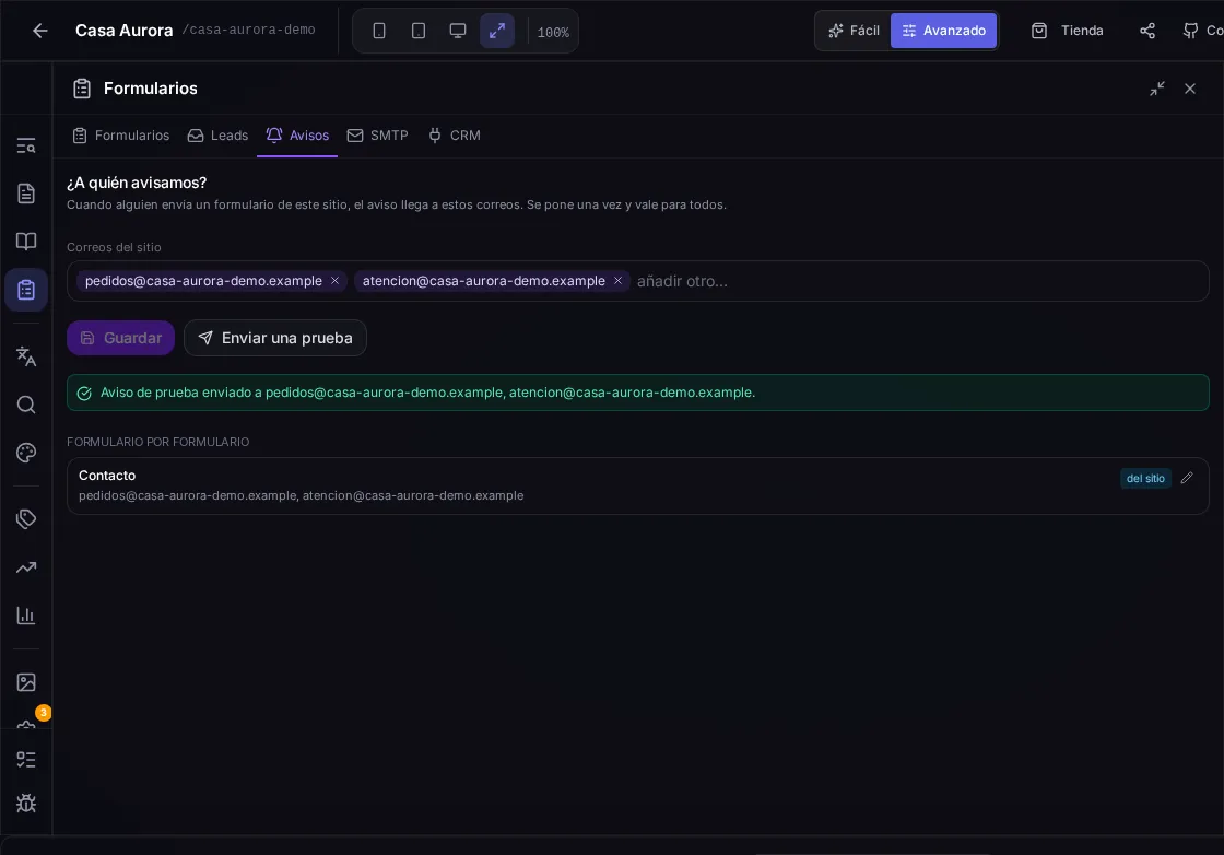 Forms: choose exactly where every alert lands