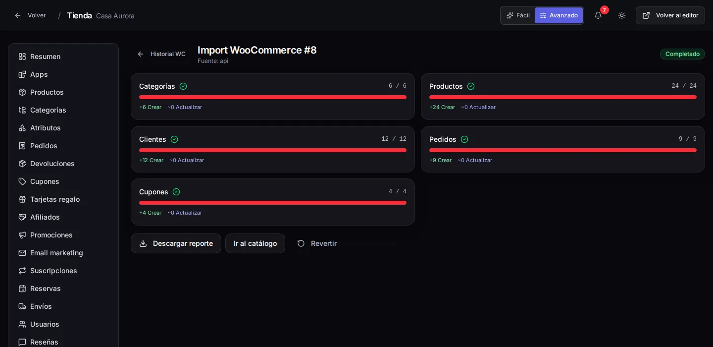 The WooCommerce importer now brings your whole store across