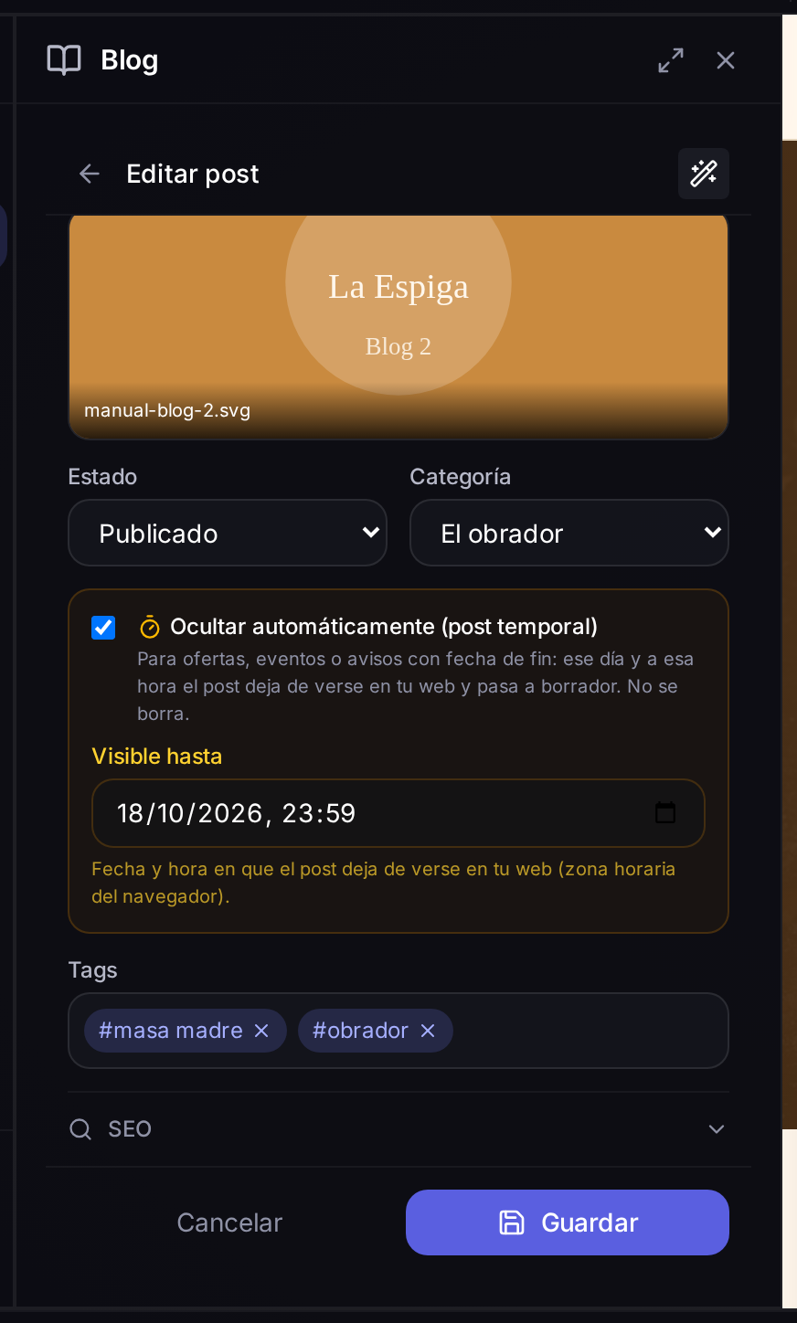 Posts temporales: se ven hasta la fecha que digas y luego se ocultan solos