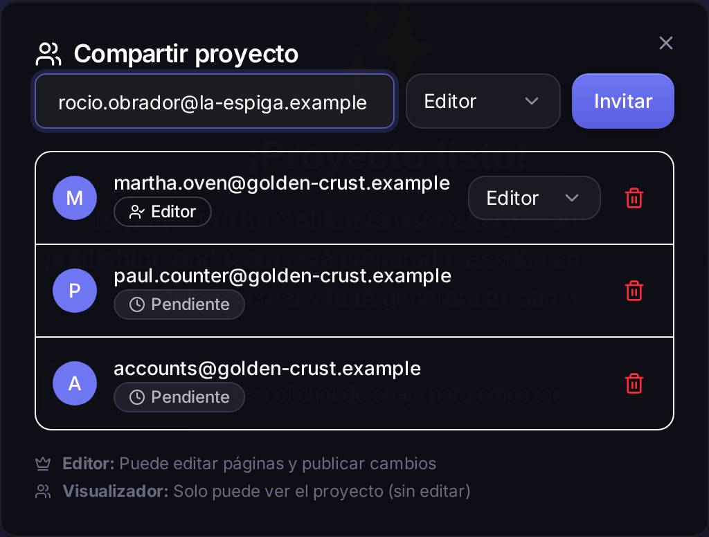 The form filled in, moments before sending. The Invite button stays switched off until there is an email address in the box.
