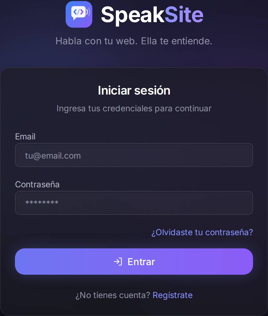 La pantalla de acceso. El enlace de contraseña olvidada está justo encima del botón «Entrar», en pequeño y a la derecha.