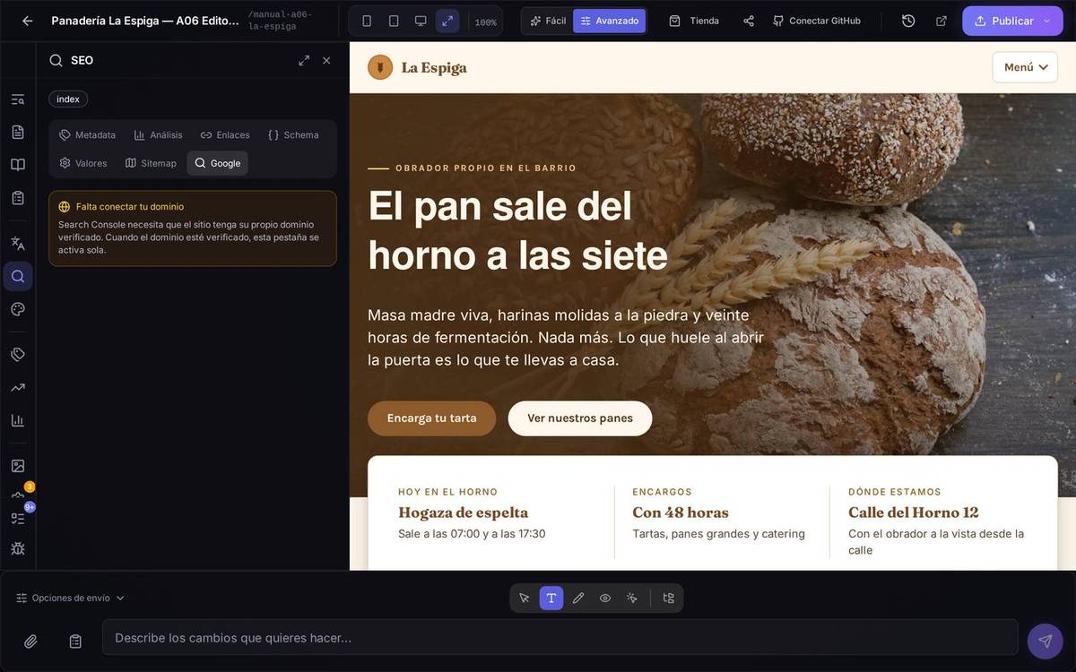 Las tres formas de conectar Search Console cuando el proyecto todavía no tiene ninguna: que lo dé de alta Speaksite, dar acceso a una propiedad que ya tenías, o entrar tú con tu cuenta de Google.